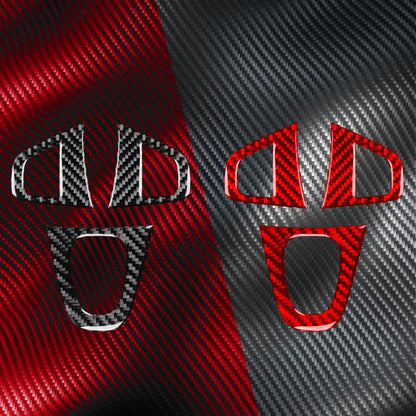3pcs/Set Carbon Fiber Car Steering Wheel Buttons Decorative Sticker for Renault Fluence 2009-2017 / Megane 2008-2016, Left and Right Driver(Red) - Car Interior Mouldings by buy2fix | Online Shopping UK | buy2fix