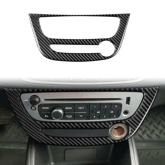 Carbon Fiber Car Air Conditioner Panel A Decorative Sticker for Renault Fluence 2009-2017 / Megane 2008-2016, Left and Right Driver(Black) - Car Interior Mouldings by buy2fix | Online Shopping UK | buy2fix