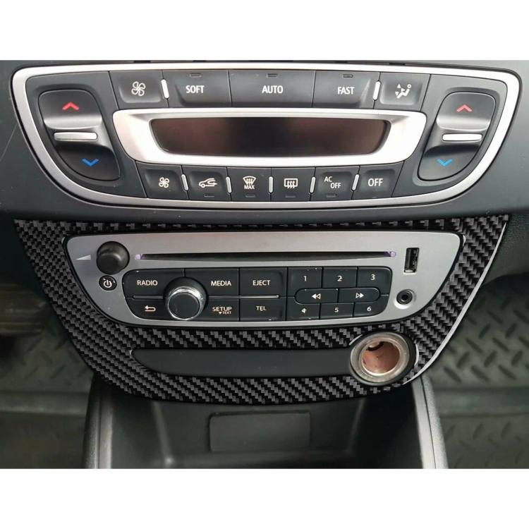 Carbon Fiber Car Air Conditioner Panel A Decorative Sticker for Renault Fluence 2009-2017 / Megane 2008-2016, Left and Right Driver(Black) - Car Interior Mouldings by buy2fix | Online Shopping UK | buy2fix