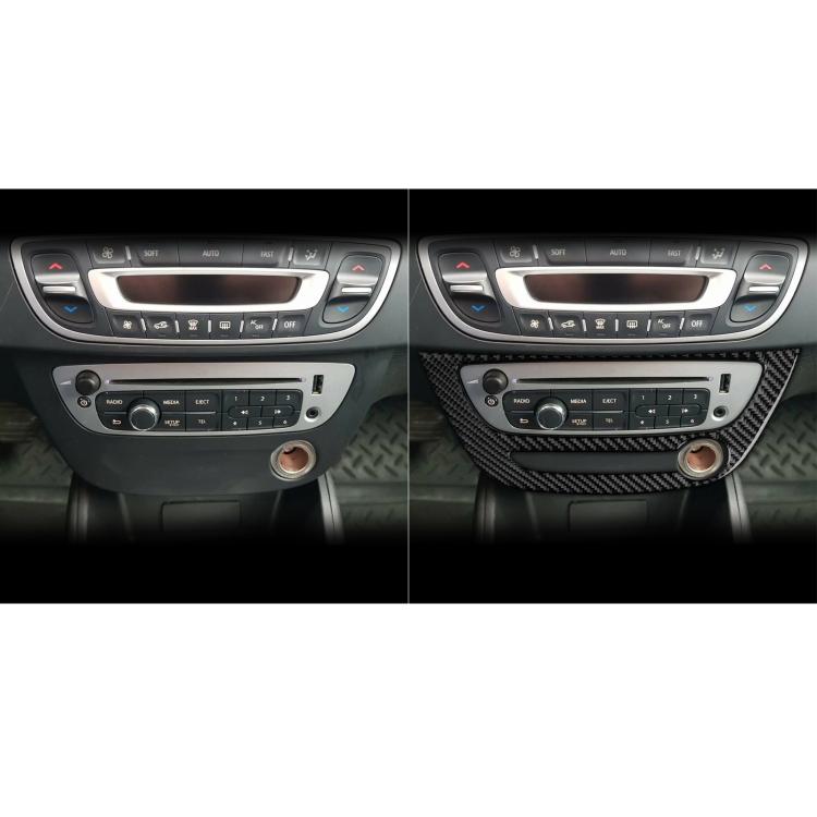 Carbon Fiber Car Air Conditioner Panel A Decorative Sticker for Renault Fluence 2009-2017 / Megane 2008-2016, Left and Right Driver(Black) - Car Interior Mouldings by buy2fix | Online Shopping UK | buy2fix