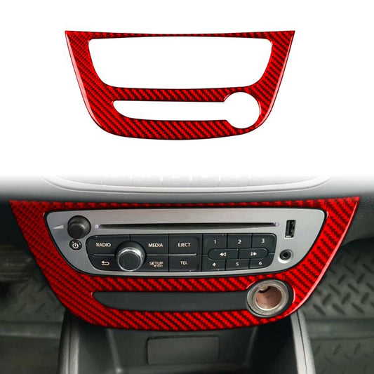 Carbon Fiber Car Air Conditioner Panel A Decorative Sticker for Renault Fluence 2009-2017 / Megane 2008-2016, Left and Right Driver(Red) - Car Interior Mouldings by buy2fix | Online Shopping UK | buy2fix