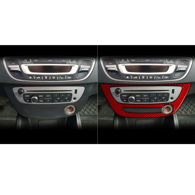 Carbon Fiber Car Air Conditioner Panel A Decorative Sticker for Renault Fluence 2009-2017 / Megane 2008-2016, Left and Right Driver(Red) - Car Interior Mouldings by buy2fix | Online Shopping UK | buy2fix