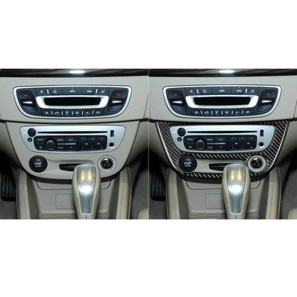 Carbon Fiber Car Air Conditioner Panel B Decorative Sticker for Renault Fluence 2009-2017 / Megane 2008-2016, Left and Right Driver(Black) - Car Interior Mouldings by buy2fix | Online Shopping UK | buy2fix