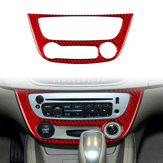 Carbon Fiber Car Air Conditioner Panel B Decorative Sticker for Renault Fluence 2009-2017 / Megane 2008-2016, Left and Right Driver(Red) - Car Interior Mouldings by buy2fix | Online Shopping UK | buy2fix