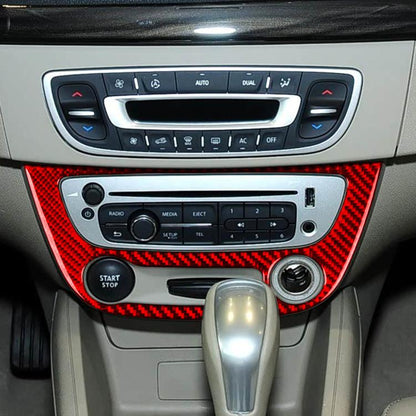 Carbon Fiber Car Air Conditioner Panel B Decorative Sticker for Renault Fluence 2009-2017 / Megane 2008-2016, Left and Right Driver(Red) - Car Interior Mouldings by buy2fix | Online Shopping UK | buy2fix