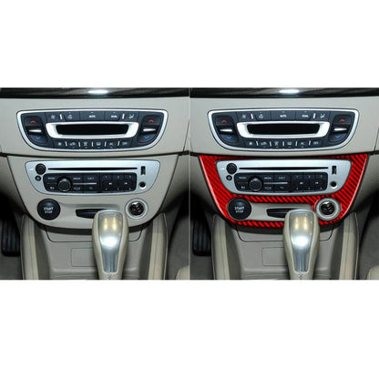 Carbon Fiber Car Air Conditioner Panel B Decorative Sticker for Renault Fluence 2009-2017 / Megane 2008-2016, Left and Right Driver(Red) - Car Interior Mouldings by buy2fix | Online Shopping UK | buy2fix