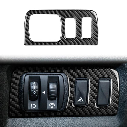 Carbon Fiber Car Headlight Button Frame Decorative Sticker for Renault Fluence 2009-2017 / Megane 2008-2016, Left and Right Driver(Black) - Car Interior Mouldings by buy2fix | Online Shopping UK | buy2fix