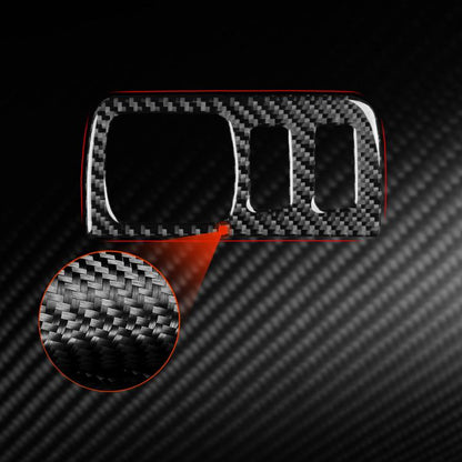 Carbon Fiber Car Headlight Button Frame Decorative Sticker for Renault Fluence 2009-2017 / Megane 2008-2016, Left and Right Driver(Black) - Car Interior Mouldings by buy2fix | Online Shopping UK | buy2fix