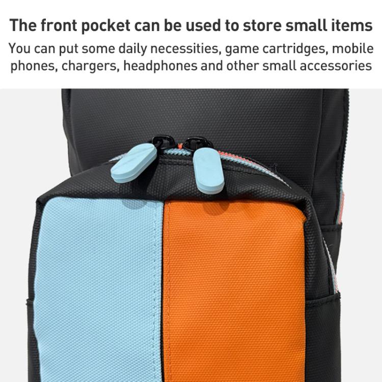 For Nintendo Switch 2 iPlay HBS-2844 Colorblock Crossbody Game Console Storage Bag(Orange Blue) - Bags by iplay | Online Shopping UK | buy2fix