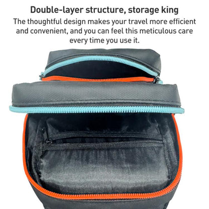 For Nintendo Switch 2 iPlay HBS-2844 Colorblock Crossbody Game Console Storage Bag(Orange Blue) - Bags by iplay | Online Shopping UK | buy2fix
