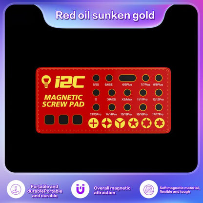 i2C SCO Full Adsorption Magnetic Screw Plate(Red) - Magnetic Screws Mat by i2C | Online Shopping UK | buy2fix