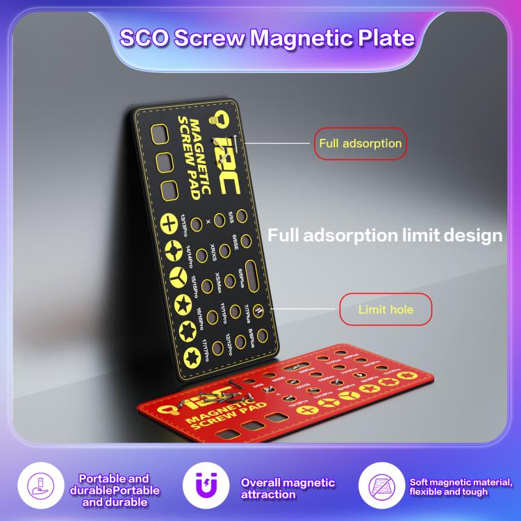 i2C SCO Full Adsorption Magnetic Screw Plate(Black) - Magnetic Screws Mat by i2C | Online Shopping UK | buy2fix