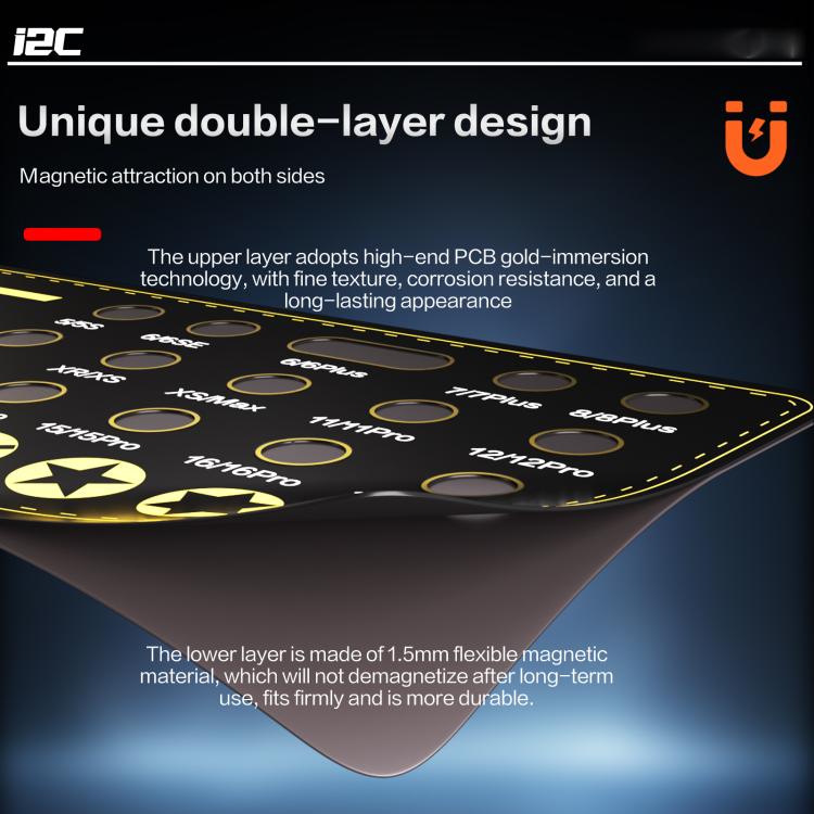 i2C SCO Full Adsorption Magnetic Screw Plate(Black) - Magnetic Screws Mat by i2C | Online Shopping UK | buy2fix