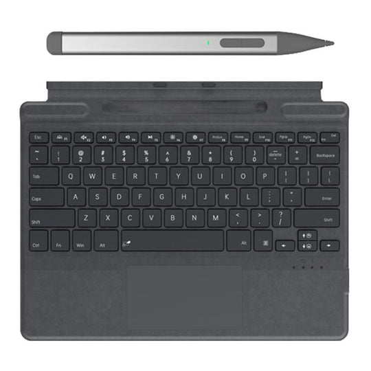 For MicroSoft Surface Pro 10 / 9 / 8 / X Magnetic Touch Backlit Bluetooth Keyboard With Pen Slot and Stylus Pen(Grey)