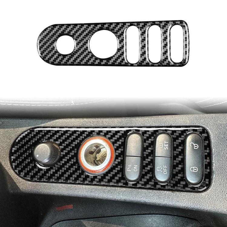 Carbon Fiber Car Rear Mirror Adjustment Switch Frame Decorative Sticker for SEAT Leon 2005-2012, Left and Right Driver(Black) - Car Interior Mouldings by buy2fix | Online Shopping UK | buy2fix