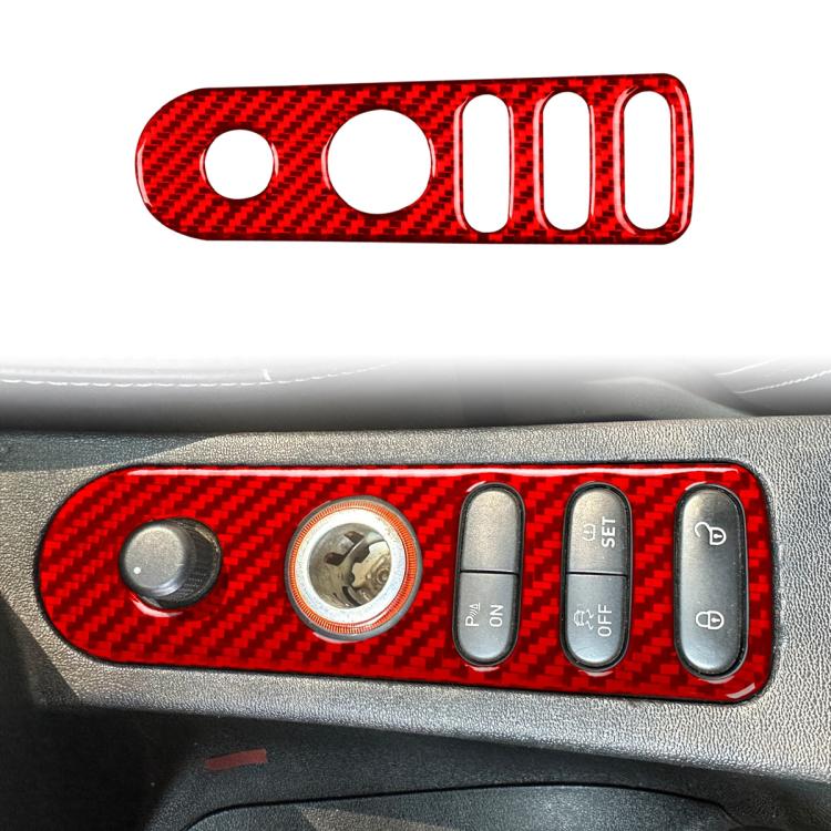 Carbon Fiber Car Rear Mirror Adjustment Switch Frame Decorative Sticker for SEAT Leon 2005-2012, Left and Right Driver(Red) - Car Interior Mouldings by buy2fix | Online Shopping UK | buy2fix