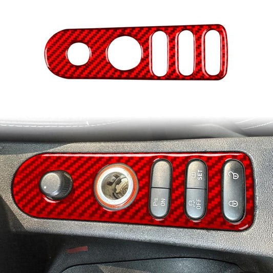 Carbon Fiber Car Rear Mirror Adjustment Switch Frame Decorative Sticker for SEAT Leon 2005-2012, Left and Right Driver(Red) - Car Interior Mouldings by buy2fix | Online Shopping UK | buy2fix