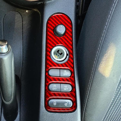 Carbon Fiber Car Rear Mirror Adjustment Switch Frame Decorative Sticker for SEAT Leon 2005-2012, Left and Right Driver(Red) - Car Interior Mouldings by buy2fix | Online Shopping UK | buy2fix