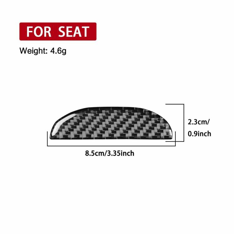 Carbon Fiber Car Passenger Seat Storage Box Handle Decorative Sticker for SEAT Leon 2005-2012, Left and Right Driver(Black) - Car Interior Mouldings by buy2fix | Online Shopping UK | buy2fix
