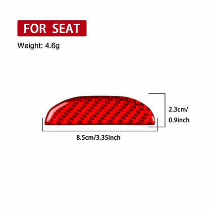 Carbon Fiber Car Passenger Seat Storage Box Handle Decorative Sticker for SEAT Leon 2005-2012, Left and Right Driver(Red) - Car Interior Mouldings by buy2fix | Online Shopping UK | buy2fix