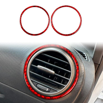 2pcs/Set Carbon Fiber Car AC Two Sides Air Outlet Decorative Sticker for SEAT Leon 2005-2012, Left and Right Driver(Red) - Car Interior Mouldings by buy2fix | Online Shopping UK | buy2fix