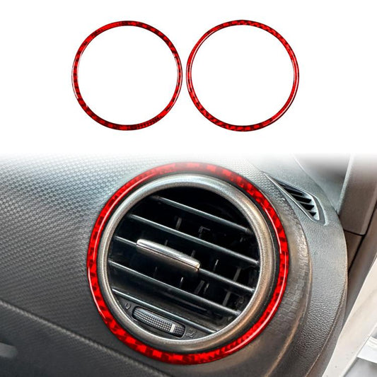 2pcs/Set Carbon Fiber Car AC Two Sides Air Outlet Decorative Sticker for SEAT Leon 2005-2012, Left and Right Driver(Red) - Car Interior Mouldings by buy2fix | Online Shopping UK | buy2fix