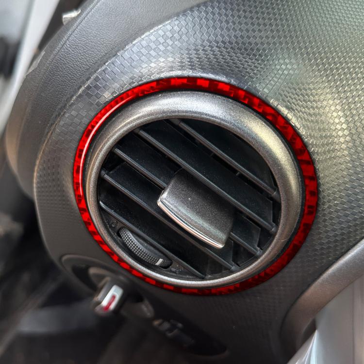 2pcs/Set Carbon Fiber Car AC Two Sides Air Outlet Decorative Sticker for SEAT Leon 2005-2012, Left and Right Driver(Red) - Car Interior Mouldings by buy2fix | Online Shopping UK | buy2fix