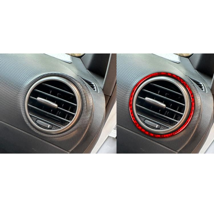 2pcs/Set Carbon Fiber Car AC Two Sides Air Outlet Decorative Sticker for SEAT Leon 2005-2012, Left and Right Driver(Red) - Car Interior Mouldings by buy2fix | Online Shopping UK | buy2fix