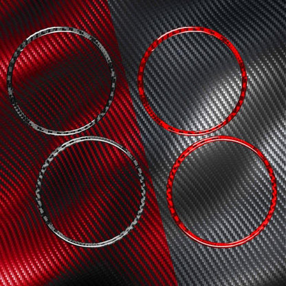 2pcs/Set Carbon Fiber Car AC Two Sides Air Outlet Decorative Sticker for SEAT Leon 2005-2012, Left and Right Driver(Red) - Car Interior Mouldings by buy2fix | Online Shopping UK | buy2fix