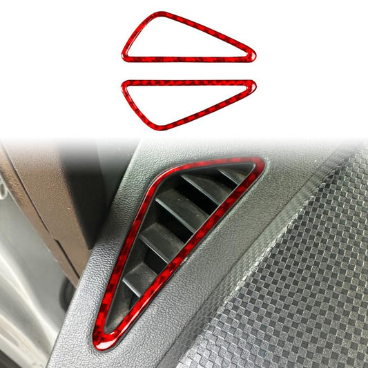 2pcs/Set Carbon Fiber Car Instrument Panel Air Outlet Decorative Sticker for SEAT Leon 2005-2012, Left and Right Driver(Red) - Car Interior Mouldings by buy2fix | Online Shopping UK | buy2fix