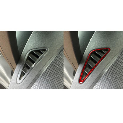 2pcs/Set Carbon Fiber Car Instrument Panel Air Outlet Decorative Sticker for SEAT Leon 2005-2012, Left and Right Driver(Red) - Car Interior Mouldings by buy2fix | Online Shopping UK | buy2fix