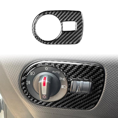 Carbon Fiber Car Headlight Switch Panel Decorative Sticker for SEAT Leon 2005-2012, Left Driver(Black) - Car Interior Mouldings by buy2fix | Online Shopping UK | buy2fix