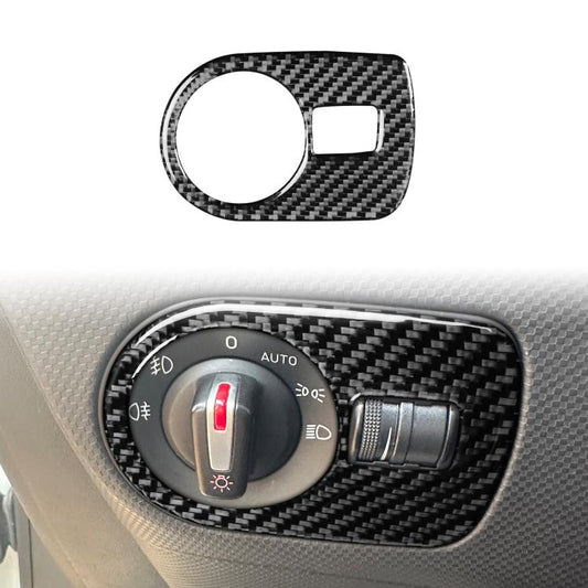 Carbon Fiber Car Headlight Switch Panel Decorative Sticker for SEAT Leon 2005-2012, Left Driver(Black) - Car Interior Mouldings by buy2fix | Online Shopping UK | buy2fix