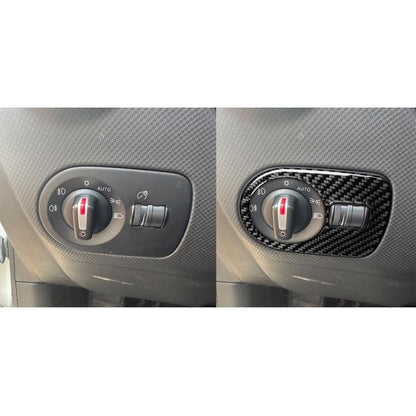 Carbon Fiber Car Headlight Switch Panel Decorative Sticker for SEAT Leon 2005-2012, Left Driver(Black) - Car Interior Mouldings by buy2fix | Online Shopping UK | buy2fix