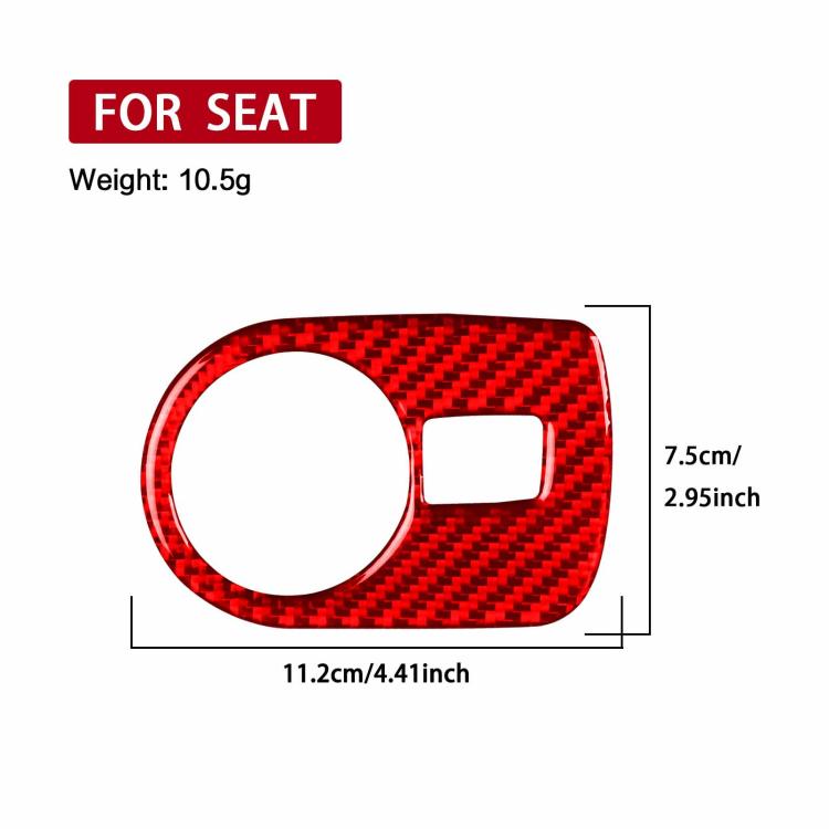 Carbon Fiber Car Headlight Switch Panel Decorative Sticker for SEAT Leon 2005-2012, Left Driver(Red) - Car Interior Mouldings by buy2fix | Online Shopping UK | buy2fix