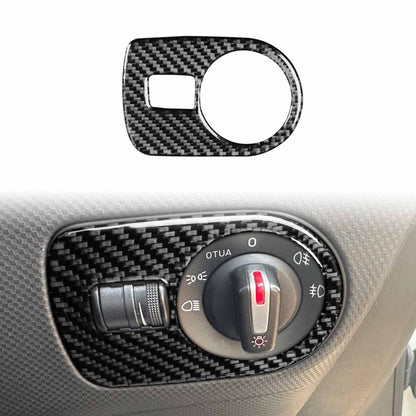 Carbon Fiber Car Headlight Switch Panel Decorative Sticker for SEAT Leon 2005-2012, Right Driver(Black) - Car Interior Mouldings by buy2fix | Online Shopping UK | buy2fix