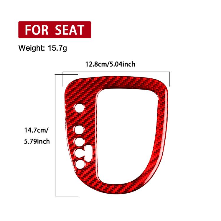 Carbon Fiber Car Gear Position Panel Decorative Sticker for SEAT Leon 2005-2012, Left Driver(Red) - Car Interior Mouldings by buy2fix | Online Shopping UK | buy2fix
