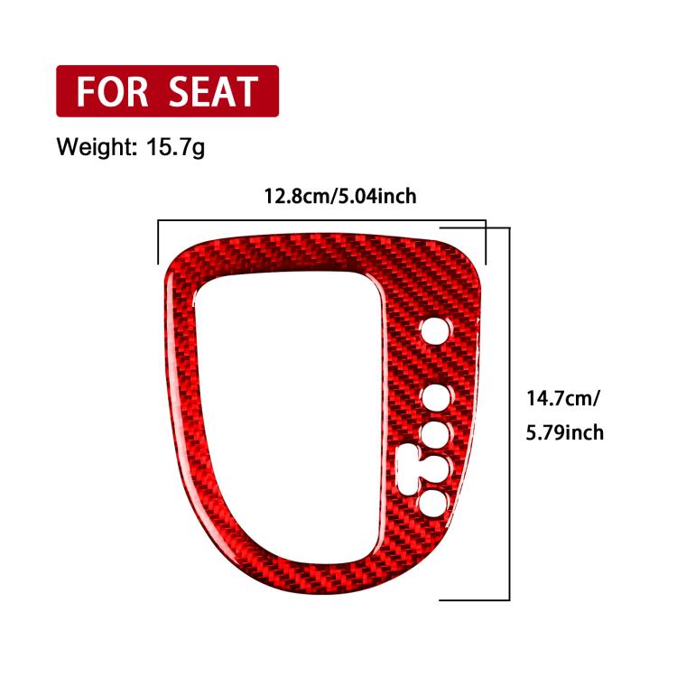 Carbon Fiber Car Gear Position Panel Decorative Sticker for SEAT Leon 2005-2012, Right Driver(Red) - Car Interior Mouldings by buy2fix | Online Shopping UK | buy2fix