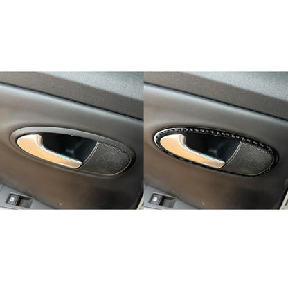 4pcs/Set Carbon Fiber Car Inner Door Handle Panel Decorative Sticker for SEAT Leon 2005-2012, Left and Right Driver(Black) - Car Interior Mouldings by buy2fix | Online Shopping UK | buy2fix