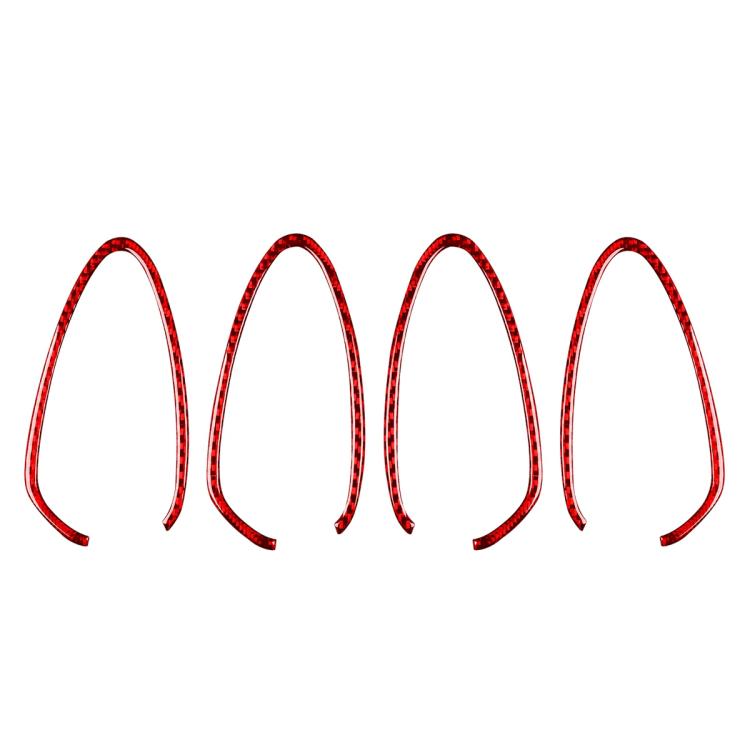4pcs/Set Carbon Fiber Car Inner Door Handle Panel Decorative Sticker for SEAT Leon 2005-2012, Left and Right Driver(Red) - Car Interior Mouldings by buy2fix | Online Shopping UK | buy2fix