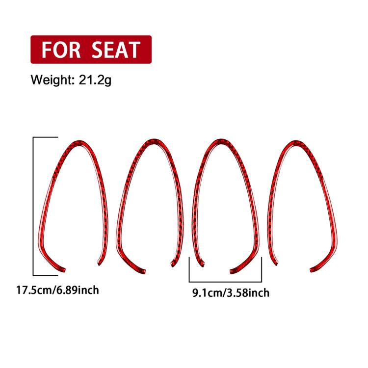4pcs/Set Carbon Fiber Car Inner Door Handle Panel Decorative Sticker for SEAT Leon 2005-2012, Left and Right Driver(Red) - Car Interior Mouldings by buy2fix | Online Shopping UK | buy2fix
