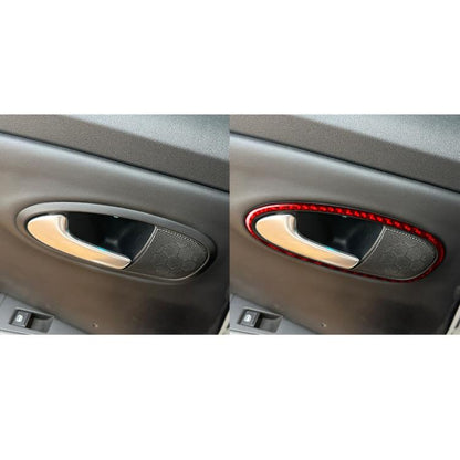 4pcs/Set Carbon Fiber Car Inner Door Handle Panel Decorative Sticker for SEAT Leon 2005-2012, Left and Right Driver(Red) - Car Interior Mouldings by buy2fix | Online Shopping UK | buy2fix
