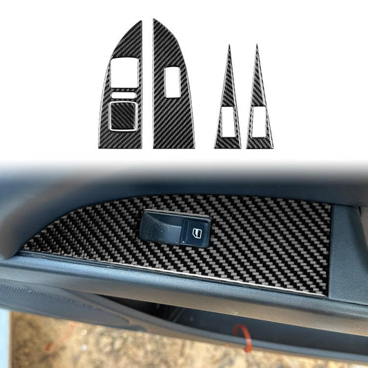 5pcs/Set Carbon Fiber Car Lifting Panel Decorative Sticker for SEAT Leon 2005-2012, Left Driver(Black) - Car Interior Mouldings by buy2fix | Online Shopping UK | buy2fix