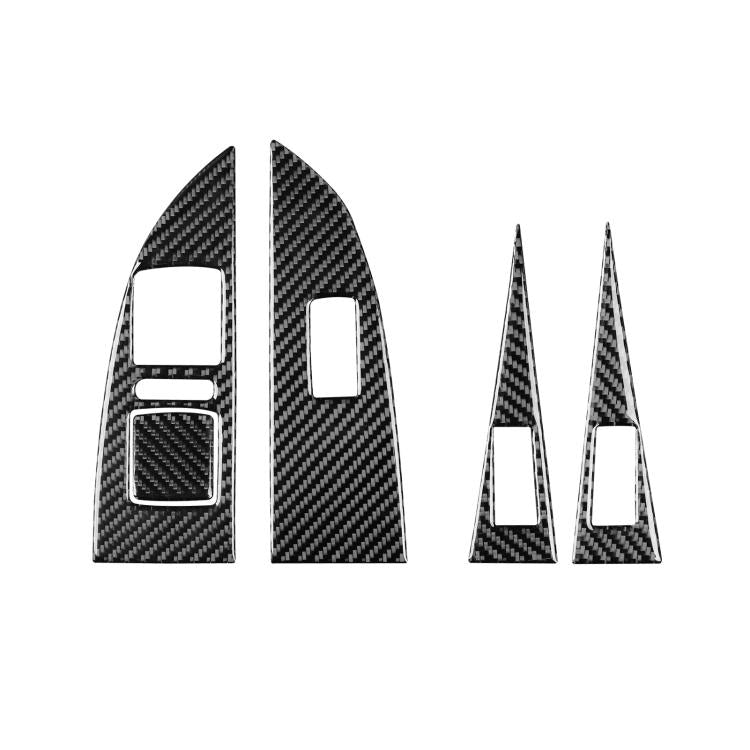 5pcs/Set Carbon Fiber Car Lifting Panel Decorative Sticker for SEAT Leon 2005-2012, Left Driver(Black) - Car Interior Mouldings by buy2fix | Online Shopping UK | buy2fix