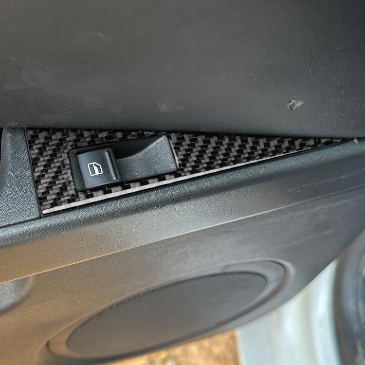 5pcs/Set Carbon Fiber Car Lifting Panel Decorative Sticker for SEAT Leon 2005-2012, Left Driver(Black) - Car Interior Mouldings by buy2fix | Online Shopping UK | buy2fix