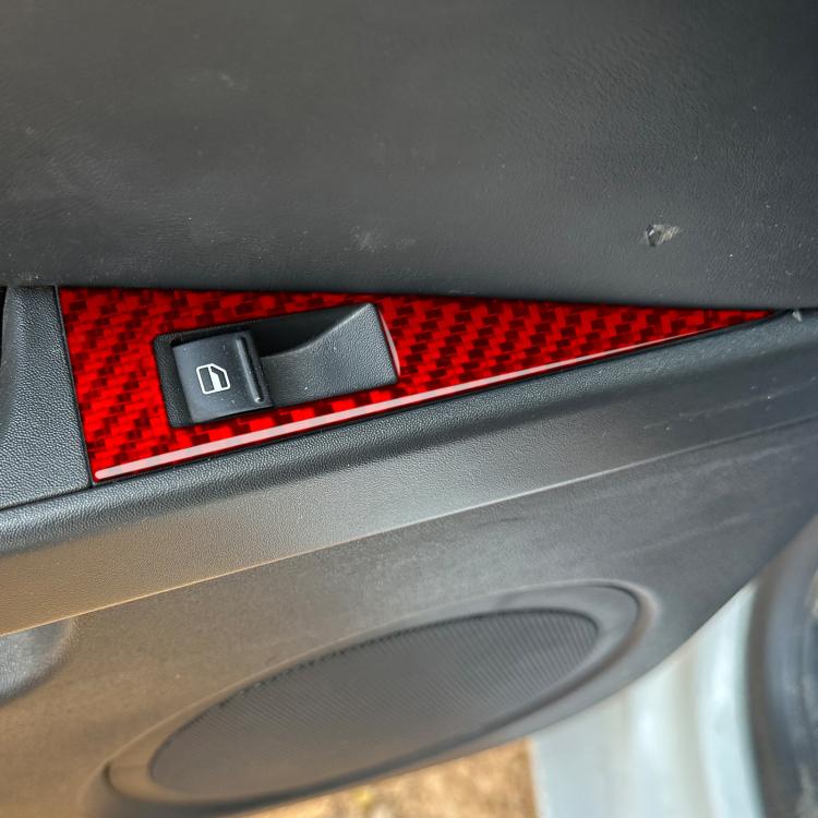 5pcs/Set Carbon Fiber Car Lifting Panel Decorative Sticker for SEAT Leon 2005-2012, Left Driver(Red) - Car Interior Mouldings by buy2fix | Online Shopping UK | buy2fix