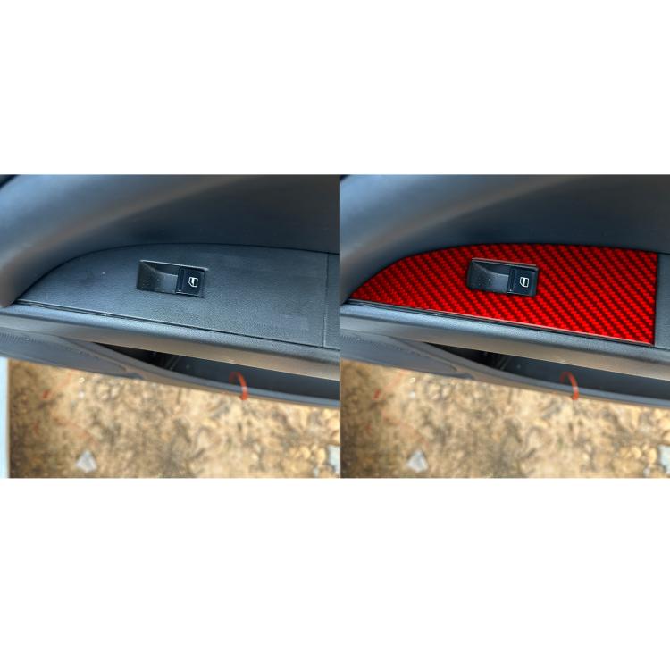 5pcs/Set Carbon Fiber Car Lifting Panel Decorative Sticker for SEAT Leon 2005-2012, Left Driver(Red) - Car Interior Mouldings by buy2fix | Online Shopping UK | buy2fix