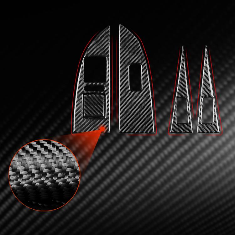 5pcs/Set Carbon Fiber Car Lifting Panel Decorative Sticker for SEAT Leon 2005-2012, Left Driver(Red) - Car Interior Mouldings by buy2fix | Online Shopping UK | buy2fix
