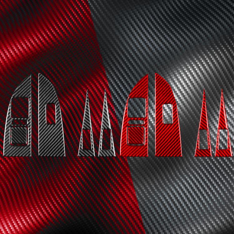 5pcs/Set Carbon Fiber Car Lifting Panel Decorative Sticker for SEAT Leon 2005-2012, Left Driver(Red) - Car Interior Mouldings by buy2fix | Online Shopping UK | buy2fix