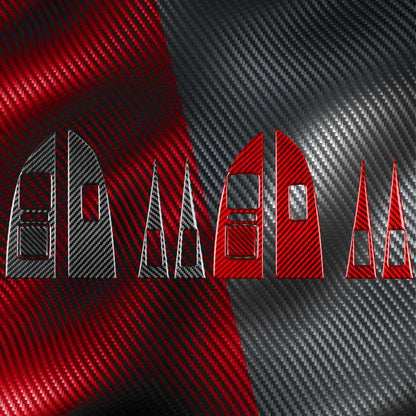 5pcs/Set Carbon Fiber Car Lifting Panel Decorative Sticker for SEAT Leon 2005-2012, Left Driver(Red) - Car Interior Mouldings by buy2fix | Online Shopping UK | buy2fix